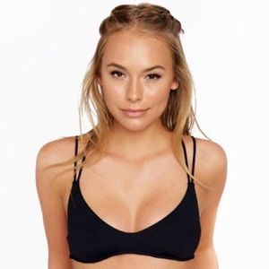 Frankie’s Bikinis Black Kaia Top in XS